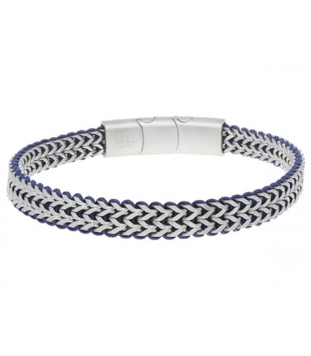 Pulsera Acero Hombre Liska RB243BR-A Cuerda Náutika Azul