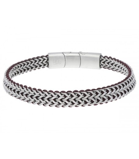 Pulsera Acero Hombre Liska RB243BR-M Cuerda Náutika Marrón