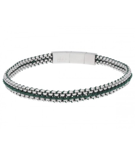 Pulsera Acero Hombre Liska RB244BR-V Cuerda Náutika Verde