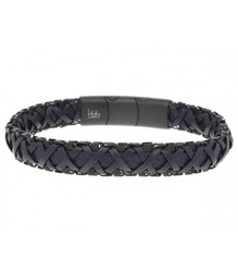 Pulsera Acero Hombre Liska RB248BR Piel Azul Trenzada