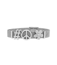 Pulsera Acero Liska LMBR87 Alloy # Flor Paz Circonitas