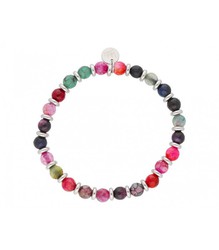 Pulsera Acero Liska Mujer SHA141 Piedras Naturales Multicolor