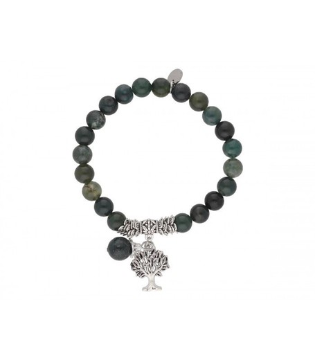 Pulsera Acero Liska Mujer SHA153-AG Agata Verde Árbol