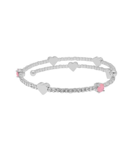 Pulsera Acero Mujer Liska BL023BR-R Alloy Corazones Circonitas