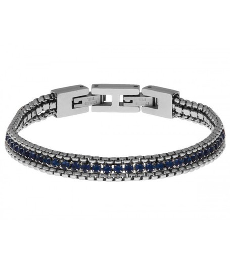 Pulsera Acero Mujer Liska CH071BR-A Cadena Circonitas Azul