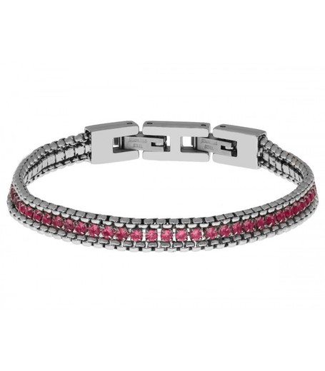 Pulsera Acero Mujer Liska CH071BR-F Cadena Circonitas Fucsia