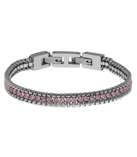 Pulsera Acero Mujer Liska CH071BR-R Cadena Circonitas Rosa