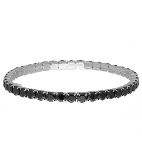 Pulsera Acero Mujer Liska CH072BR-N Circonitas Negras