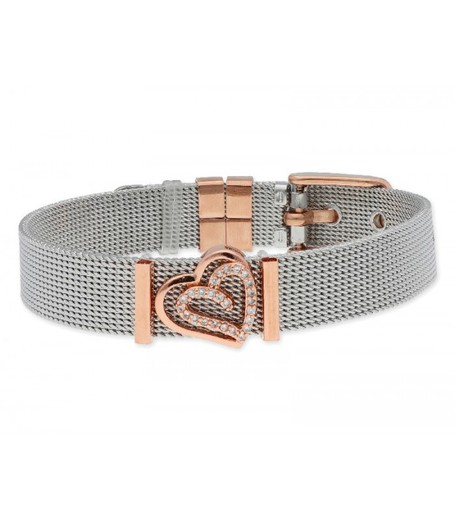 Pulsera Acero Mujer Liska LMBR40BB-R Alloy Corazón Circonitas