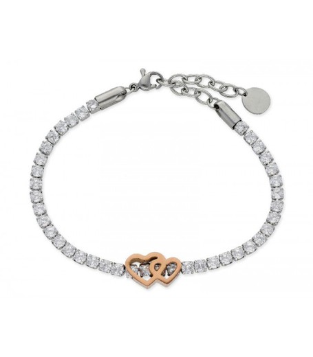 Pulsera Acero Mujer Liska RIM02-R Circonitas Corazón