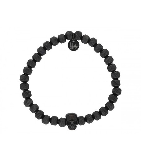 Pulsera Acero Negro Hombre Liska RB205BR-N Calavera