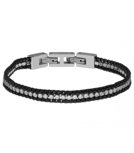 Pulsera Acero Negro Mujer Liska CH071BR-NB Cadena Circonitas