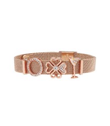 Pulsera Acero Rosa Mujer Liska LMBR84 Alloy Circulo Trébol Copa