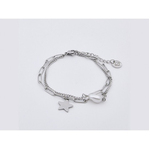 Pulsera Acero Sovrani AV0077 Estrella Y Perla