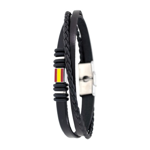 Pulsera Acero Sovrani AV0152 Piel Negra Multiple Espańa