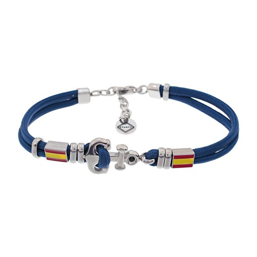 Pulsera Acero Sovrani AV0154 Cordones Azules Con Ancla Y Espańa