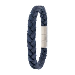 Pulsera Acero Sovrani AV0164 Piel Azul Trenzada