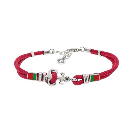 Pulsera Acero Sovrani AV0219 Cordones Rojos Con Ancla Y Portugal