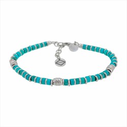 Pulsera Acero Sovrani AV0279 Cadena Con Piedras Turquesa