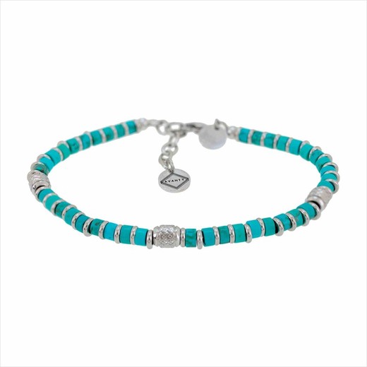 Pulsera Acero Sovrani AV0279 Cadena Con Piedras Turquesa