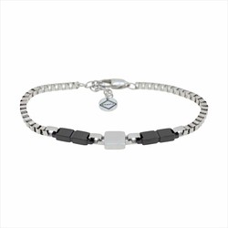 Pulsera Acero Sovrani AV0289 Bicolor Negro