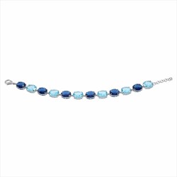 Pulsera Acero Sovrani AV0537 Piedras Azules Y Celestes Redondas