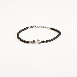 Pulsera Acero Sovrani BR1211 Ancla Bolitas Negras