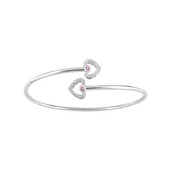 Pulsera Aro Oro Blanco 18kts (18)6.5505.21 Love 0.09 Zafiro Rosa 0.12ct GH SI Diamantes