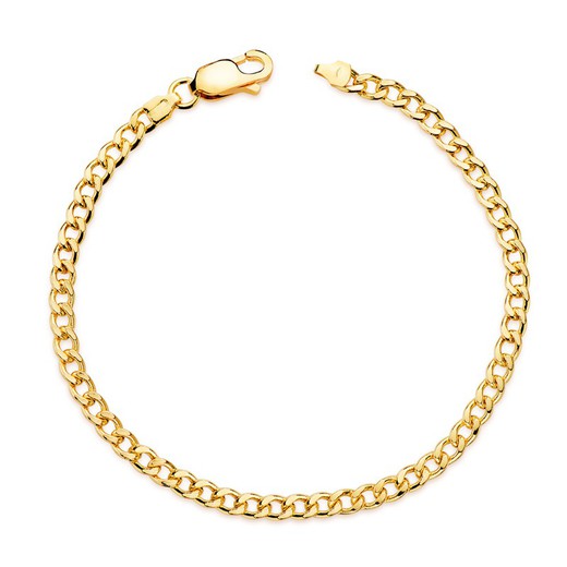 Hohles gebogenes Armband aus 18-karätigem Gold, 19 cm, 20008219