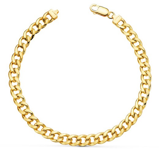 Hohles gebogenes Armband aus 18-karätigem Gold, 20 cm, 08001120