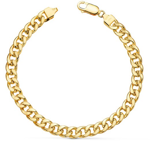 Hohles, gebogenes Armband aus 18-karätigem Gold, 21 cm, 08001221