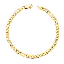 Bracciale barbazzale piatto cavo in oro 18kt 19 cm 20008119