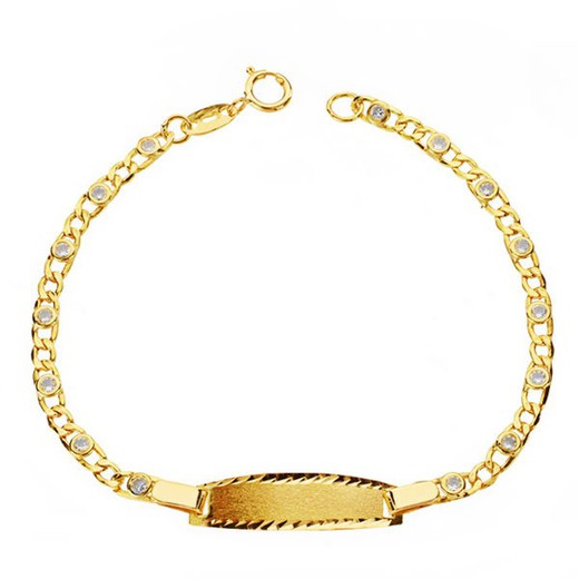 Pulseira para bebê 18kts Gold Slave Zircon 14cm 9000054