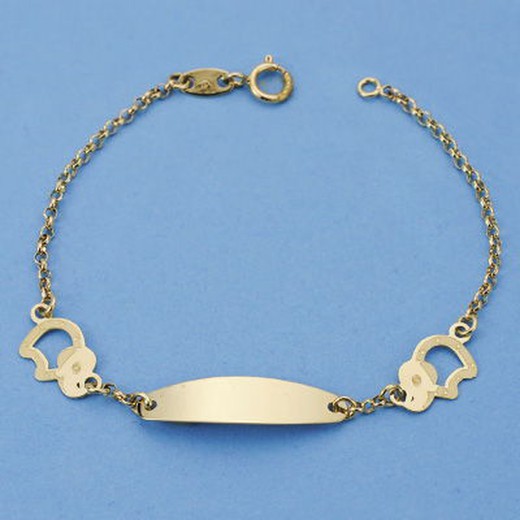 Baby Bracelet 18kts Gold Slave Elephants 13,5cm 25000028