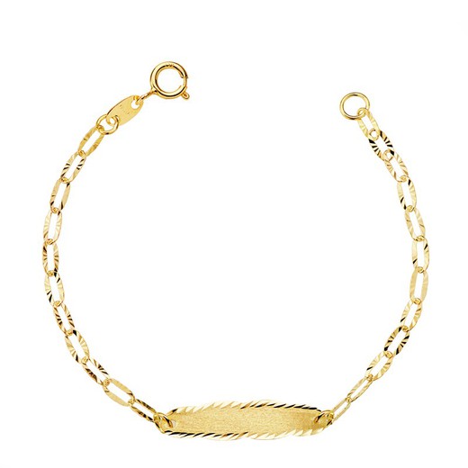 Pulsera Bebe Oro 18kts Esclava Forzada Tallada 13cm 9000070