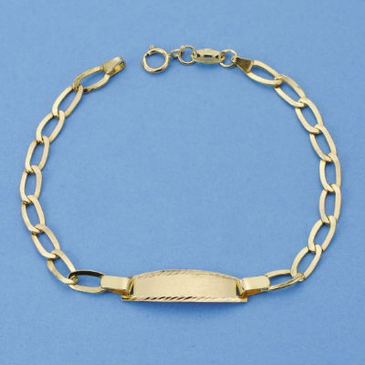 18kts Gold Baby Bracelet Hollow Slave Bilbao 14,5cm 27000042