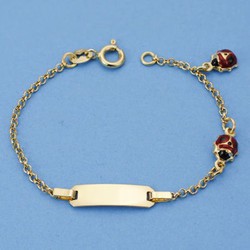 Bracciale bambino in oro 18k con coccinelle schiave 13 cm 26001157