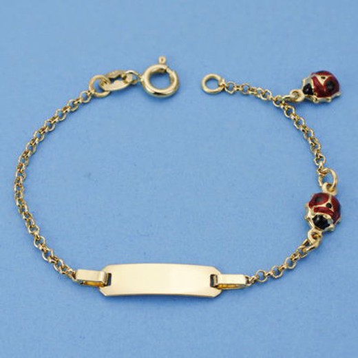 Baby Bracelet 18kts Gold Slave Ladybugs 13cm 26001157