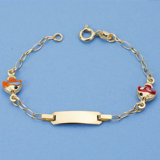 Bracelet Bébé Or 18kts Poisson Esclave 13,5cm 26001199