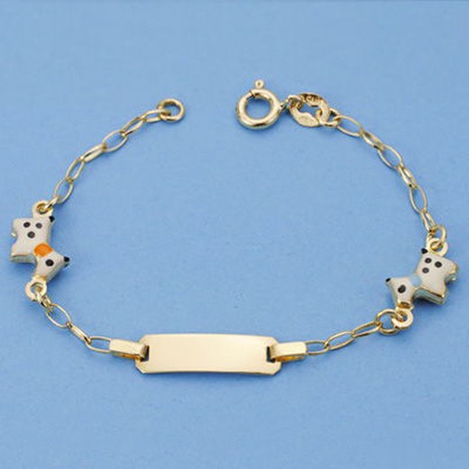 Bracelet Bébé Or 18kts Chien Esclave 13,5cm 26001198