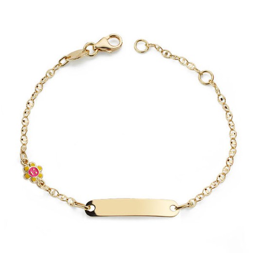 Baby Bracelet 18kts Gold Slave Sun Enamel 14cm 29000072