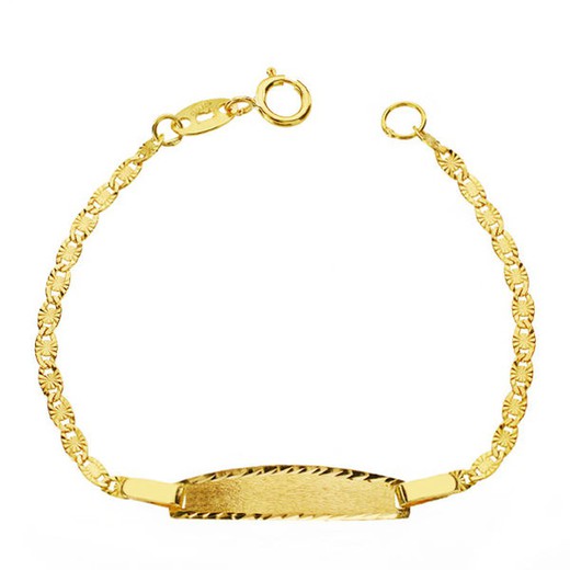 Bracciale in oro 18 kt per bambino intagliato schiavo 12 cm 8000110