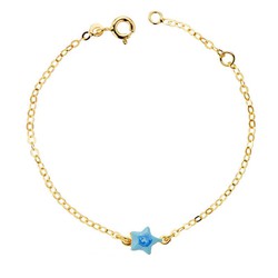 Pulsera Bebe Oro 18kts Estrella Esmalte 14cm 25000119