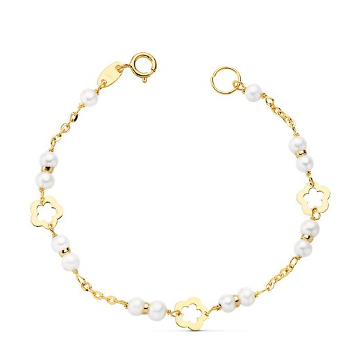 Bebe Gold Bracelet 18kts Pearls 13,5cm 16341