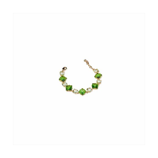 Pulsera Bronce 17+3cm Sovrani J9613 Dorado Cristales Verdes Latón