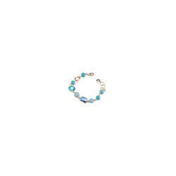 Pulsera Bronce 17+4cm Sovrani J7783 Josette Dorado Piedras Azules