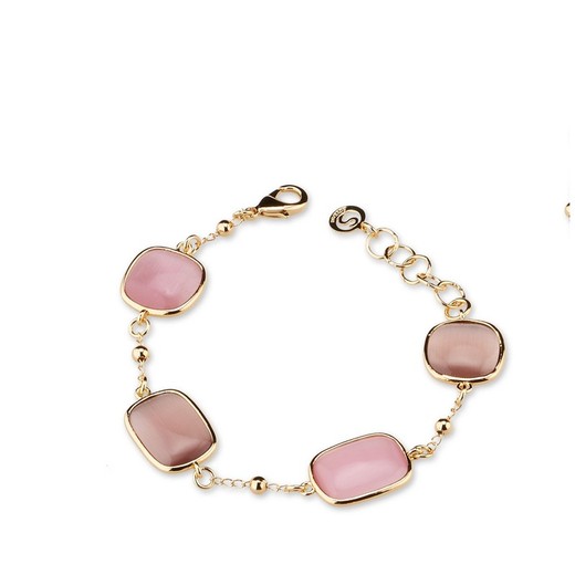 Pulsera Bronce 19+3cm Sovrani J7909 Babette Dorado Ojo De Gato Rosa