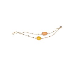 Pulsera Bronce 19+3cm Sovrani J7920 Giselle Dorado Ojo De Gato Naranja Amarillo