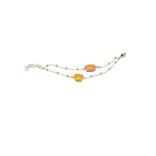 Pulsera Bronce 19+3cm Sovrani J7920 Giselle Dorado Ojo De Gato Naranja Amarillo