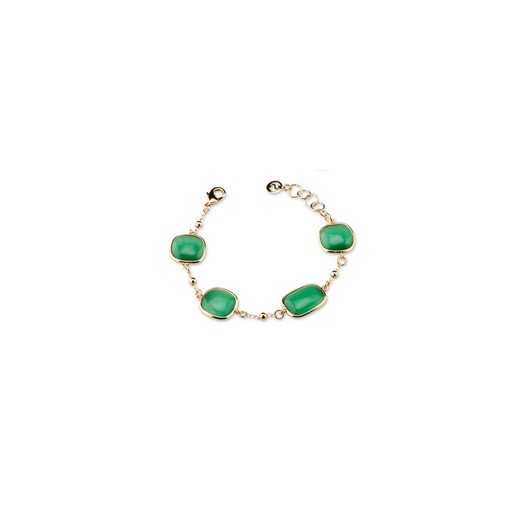 Pulsera Bronce 19+3cm Sovrani J7947 Regine Dorado Ojo De Gato Verde